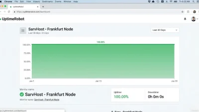 100 percent uptime proof for SarvHost dedicated and VPS nodes 2026